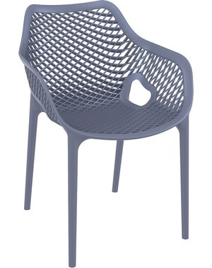 Siesta Kunststof Terrasstoel Air XL Donkergrijs  - Met armleuning - Siësta