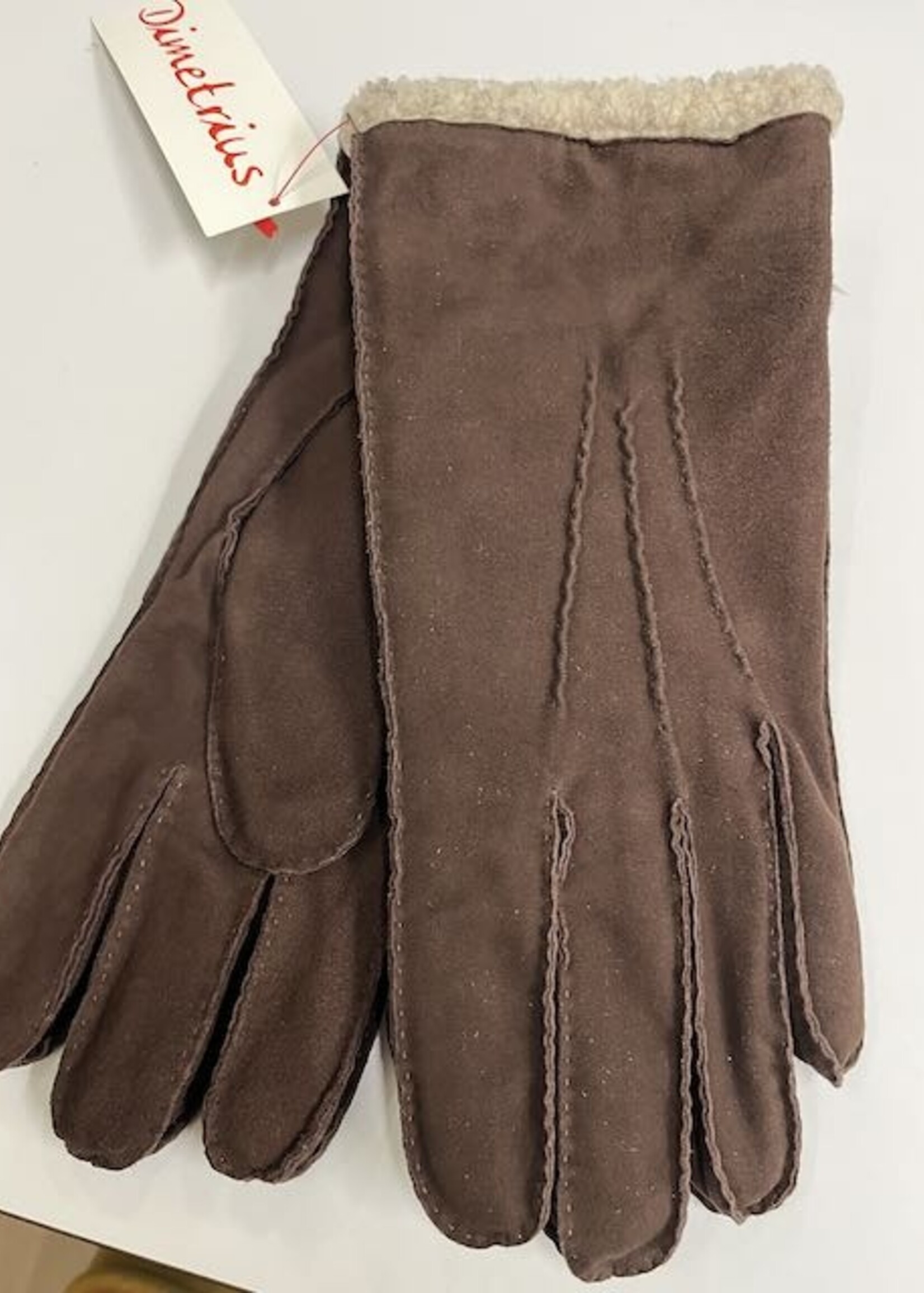 Papillon Handschuh Leder mit Kunstpelzfutter