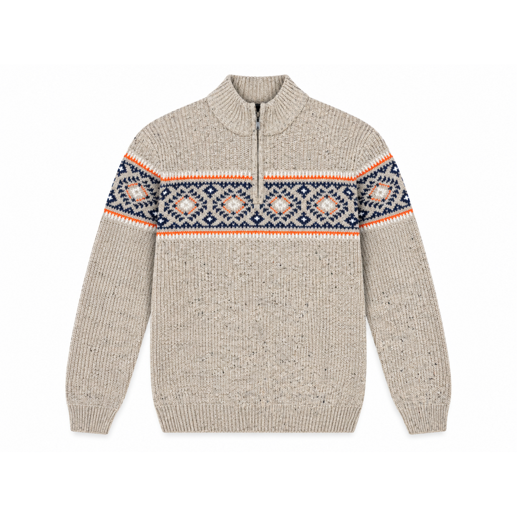 RAGMAN Ragman  Pullover Jaquard Zipp-Neck