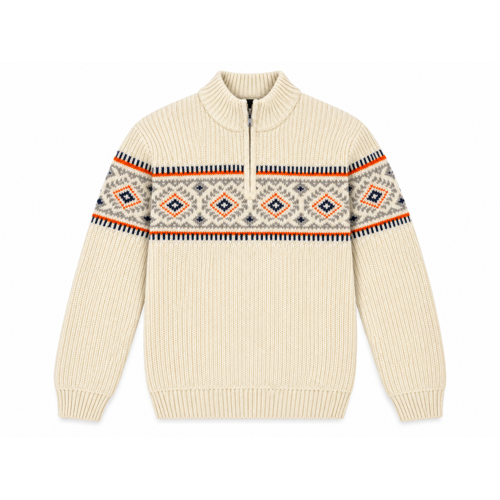 RAGMAN Ragman  Pullover Jaquard Zipp-Neck