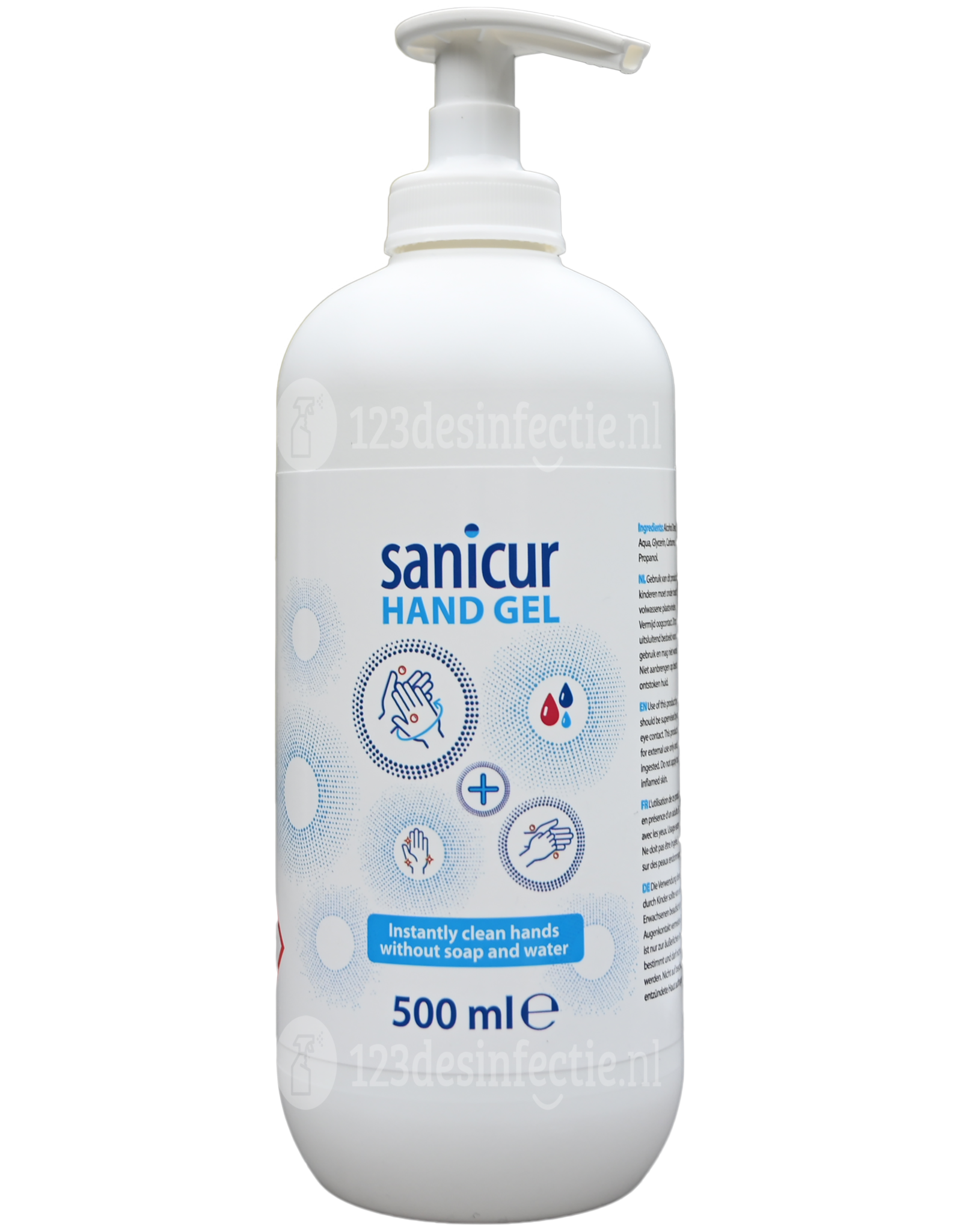 Sanicur Handgel 15x 500ml antibacterieel 123desinfectie.nl