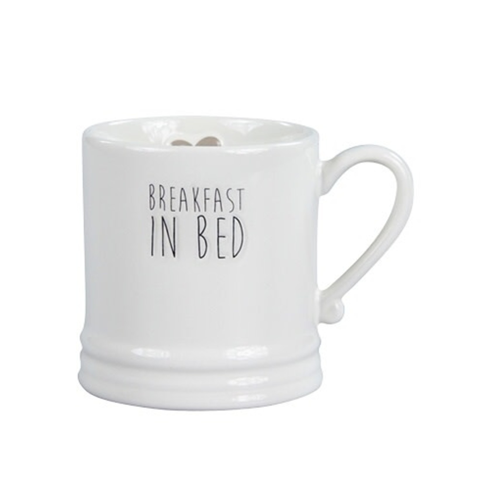 Bastion Collections Mok klein Wit 'Breakfast In Bed' grijs