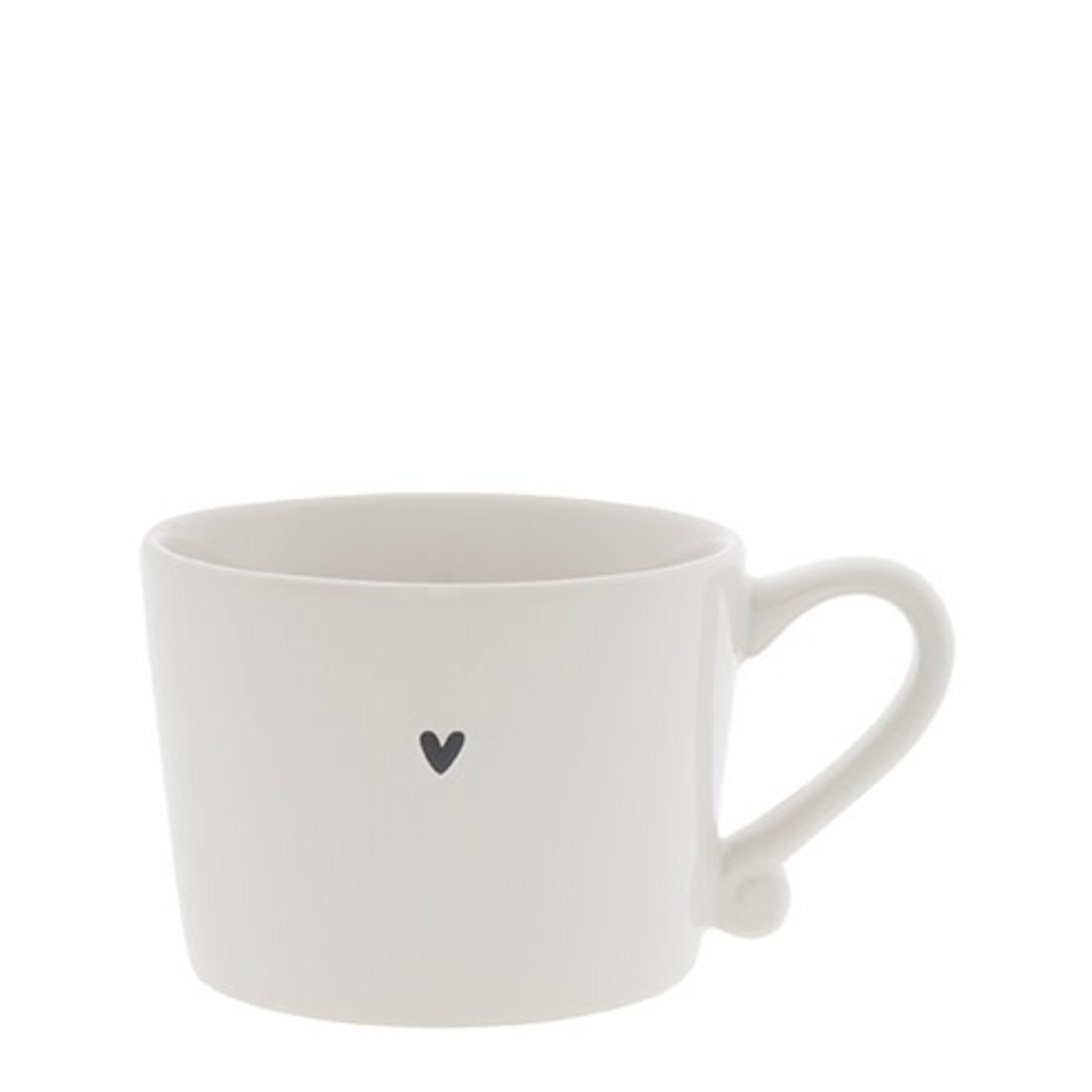 Bastion Collections Cup small White Heart in Black
