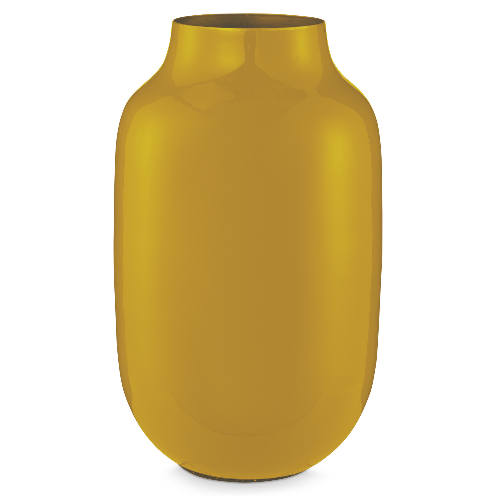 PIP Studio Vase Metal Oval Yellow 30cm