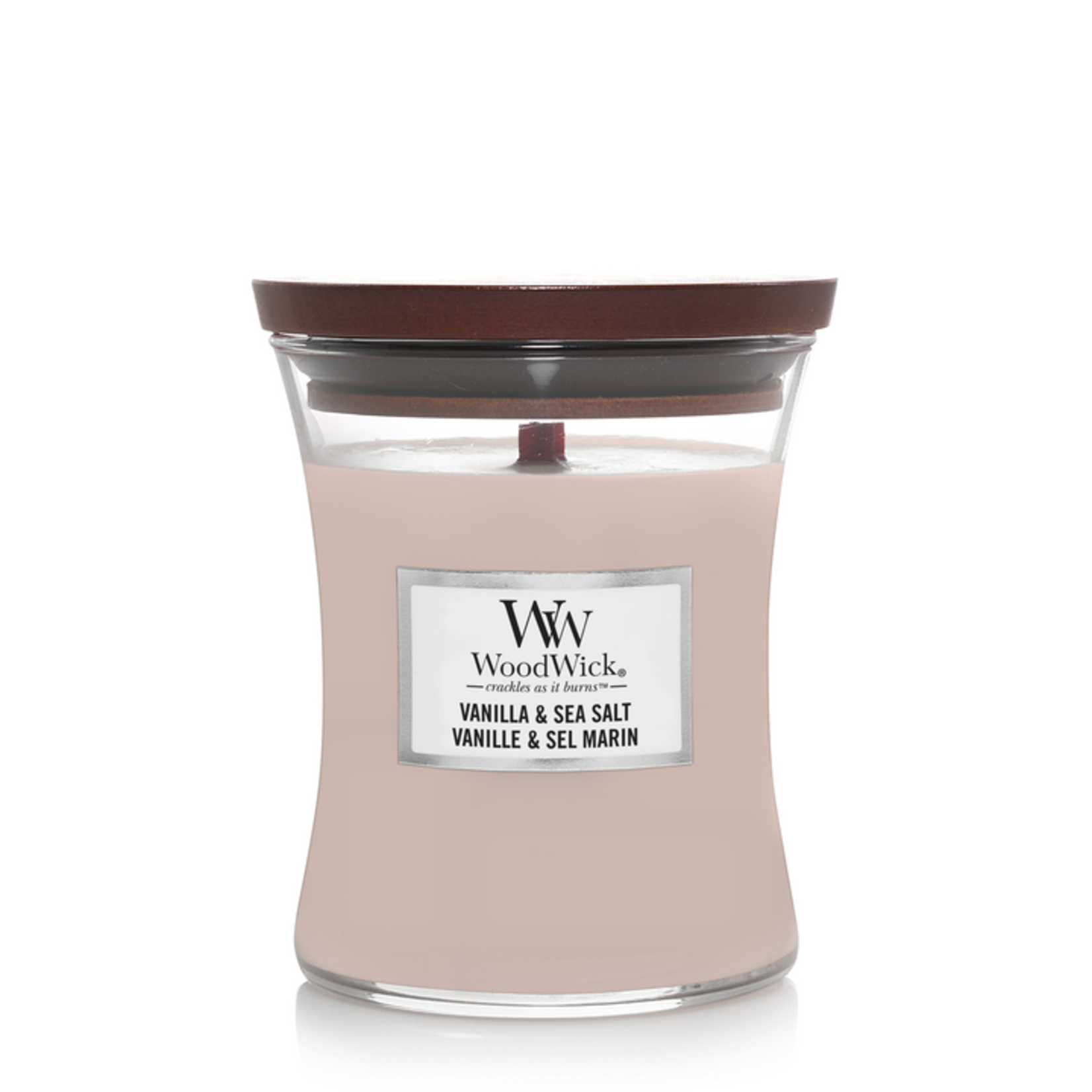 WoodWick WW Vanilla & Sea Salt Medium Candle 60 branduren