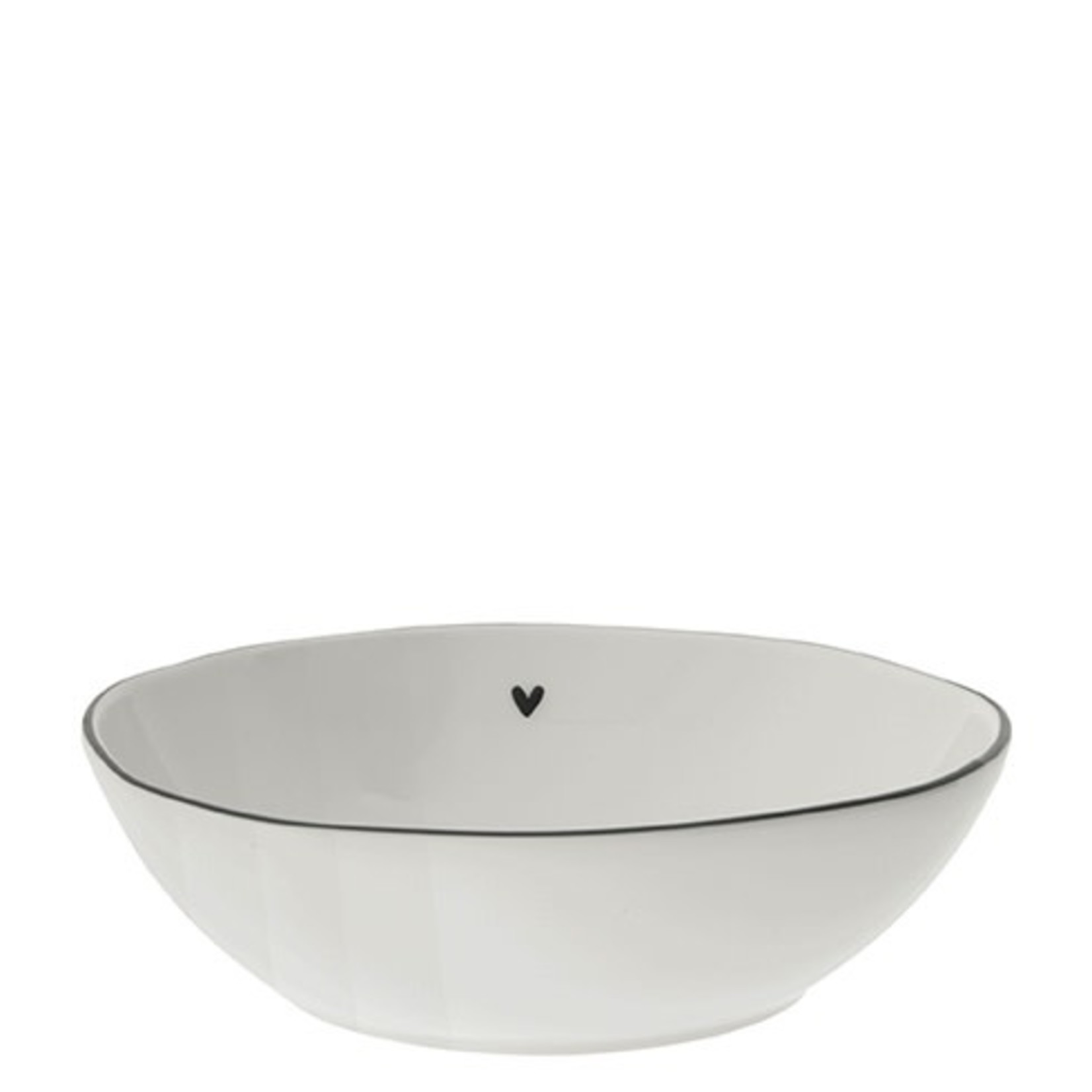 Bastion Collections Sushi Bowl White Heart in Black