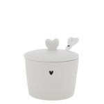Bastion Collections Sugar Bowl hearts black/white 7x8.5x7 cm