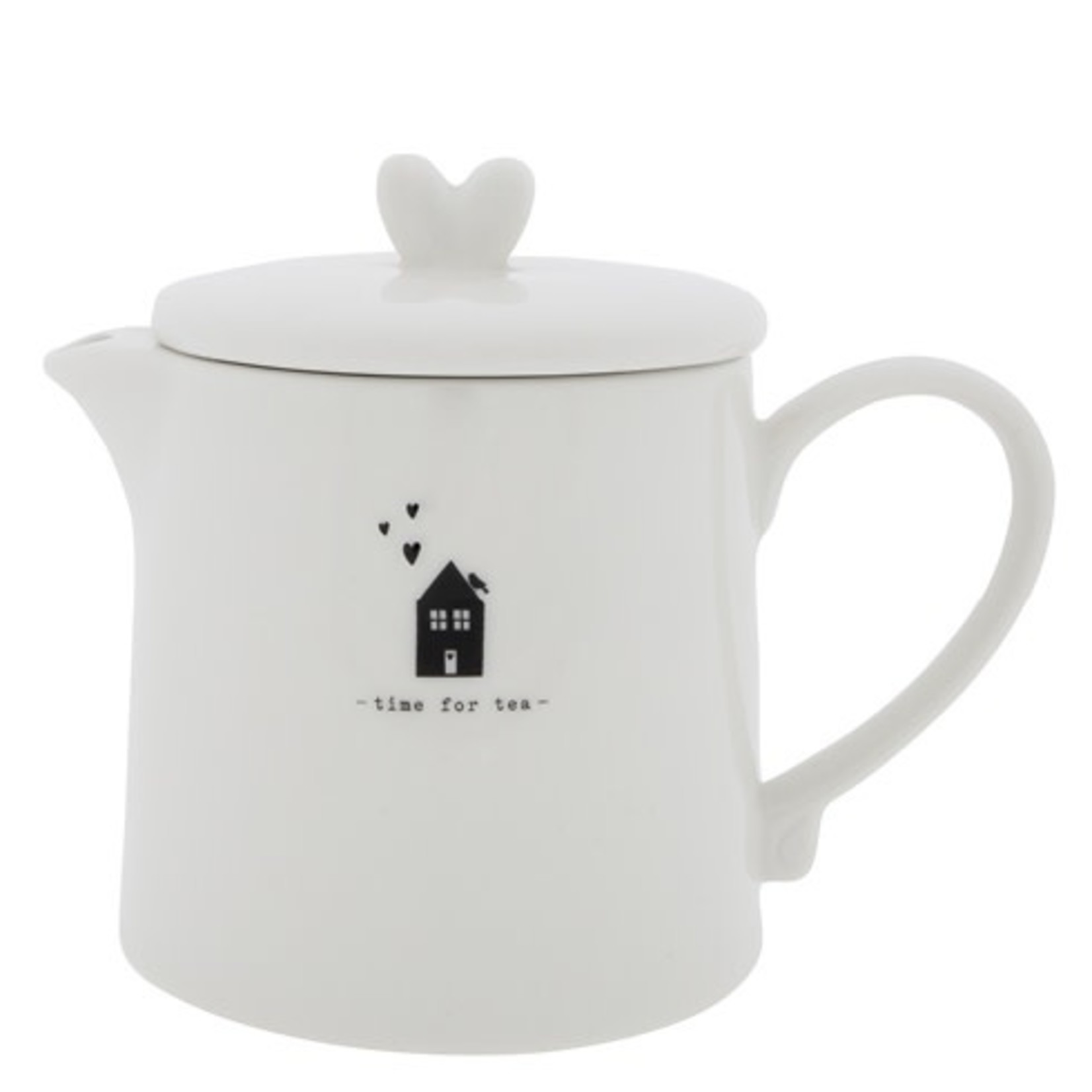 Bastion Collections Theepot Time for Tea wit/zwart