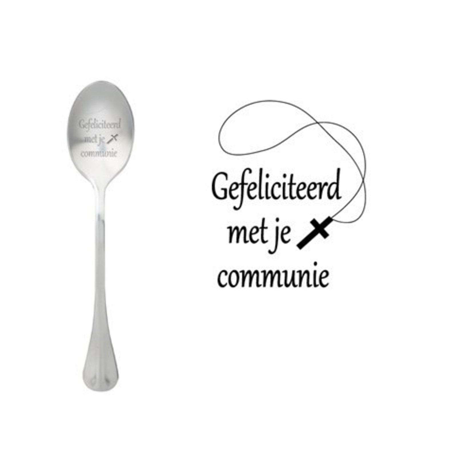 One message spoon Lepel Gefeliciteerd met je Communie