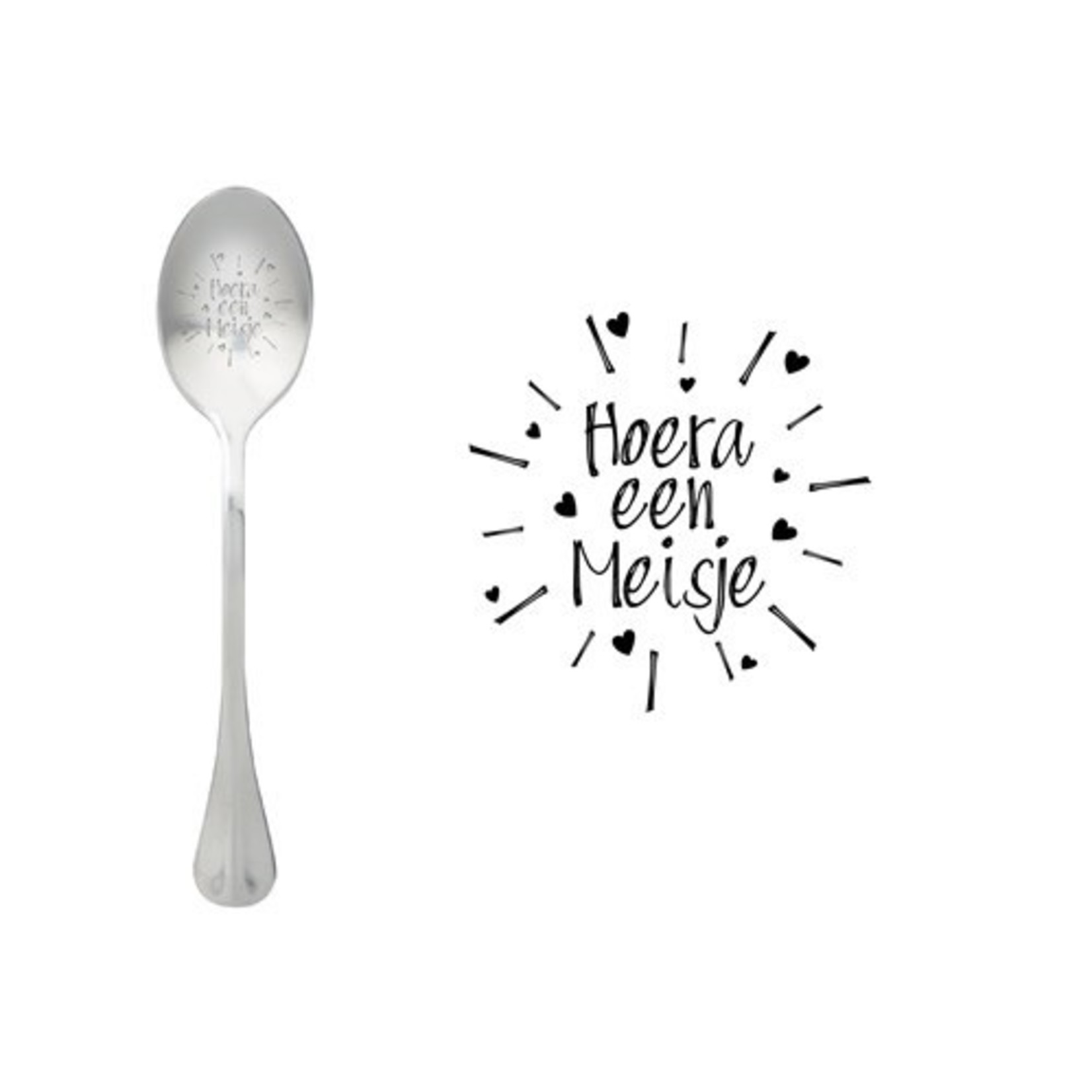 One message spoon Lepel Hoera een meisje