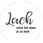 Home Sweet Home Muurcirkel wit met tekst '' Lach, want het staat je zo leuk ''20cm