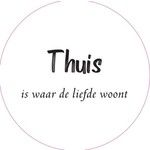 Home Sweet Home Muurcirkel Thuis is waar de liefde woont 20cm wit