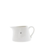 Bastion Collections Sauce Jug White/Heart in Black 15x7cm