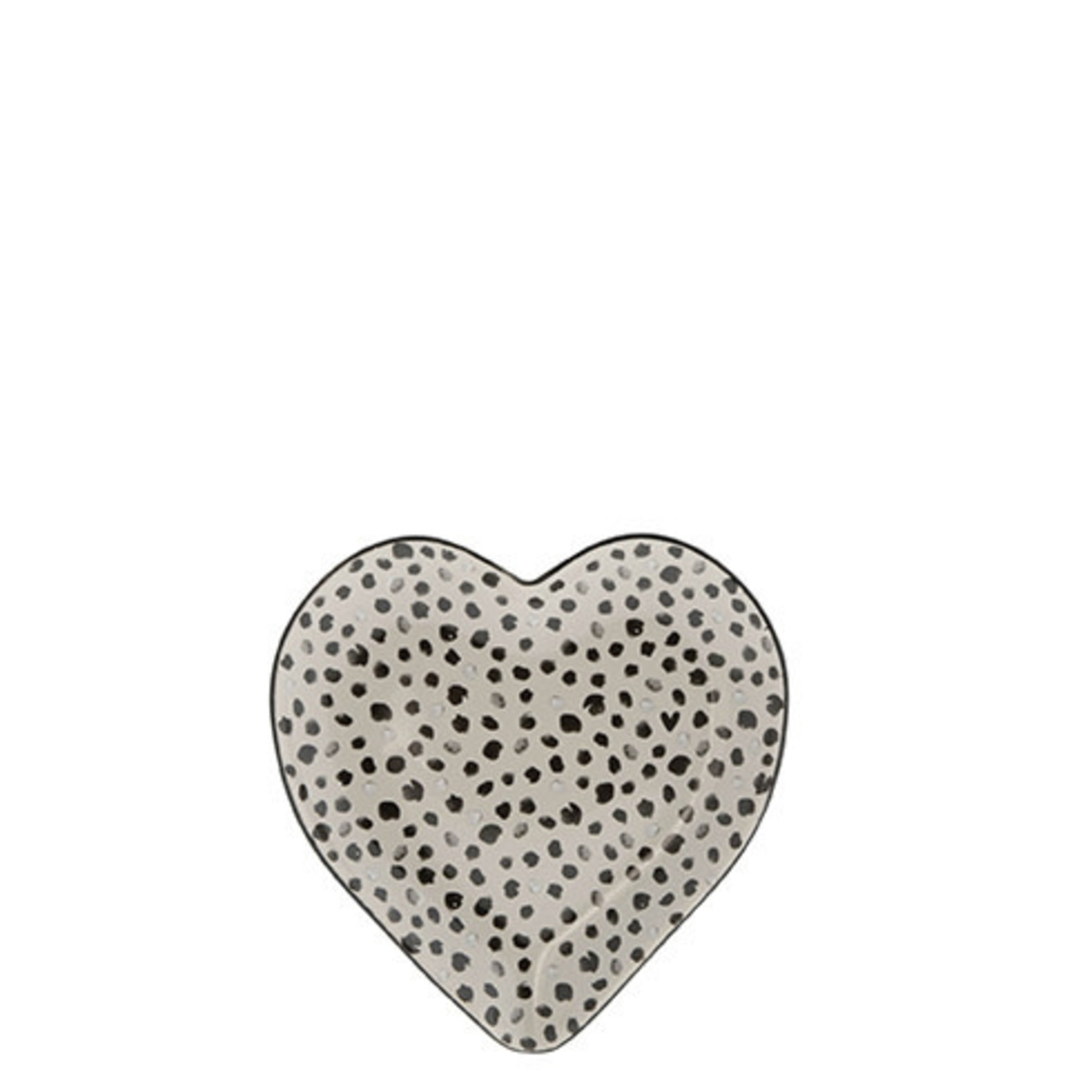 Bastion Collections Heart Plate 16cm Titane/Confetti