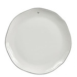 Bastion Collections Breakfast Plate White/Edge Grey 23cm