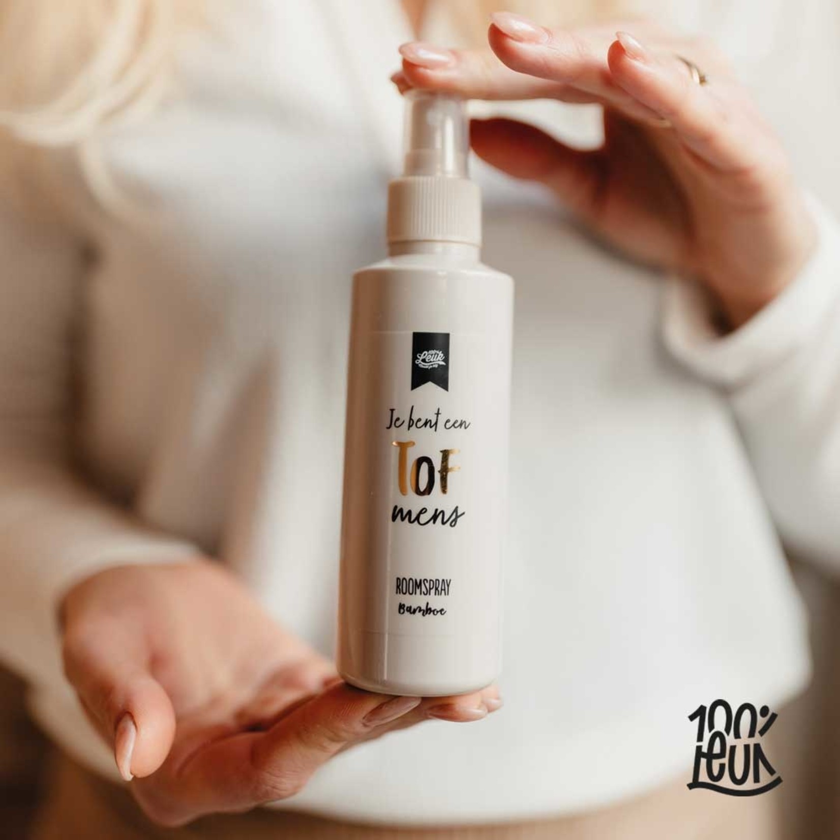 100% leuk Roomspray Bamboe- Je bent een tof mens