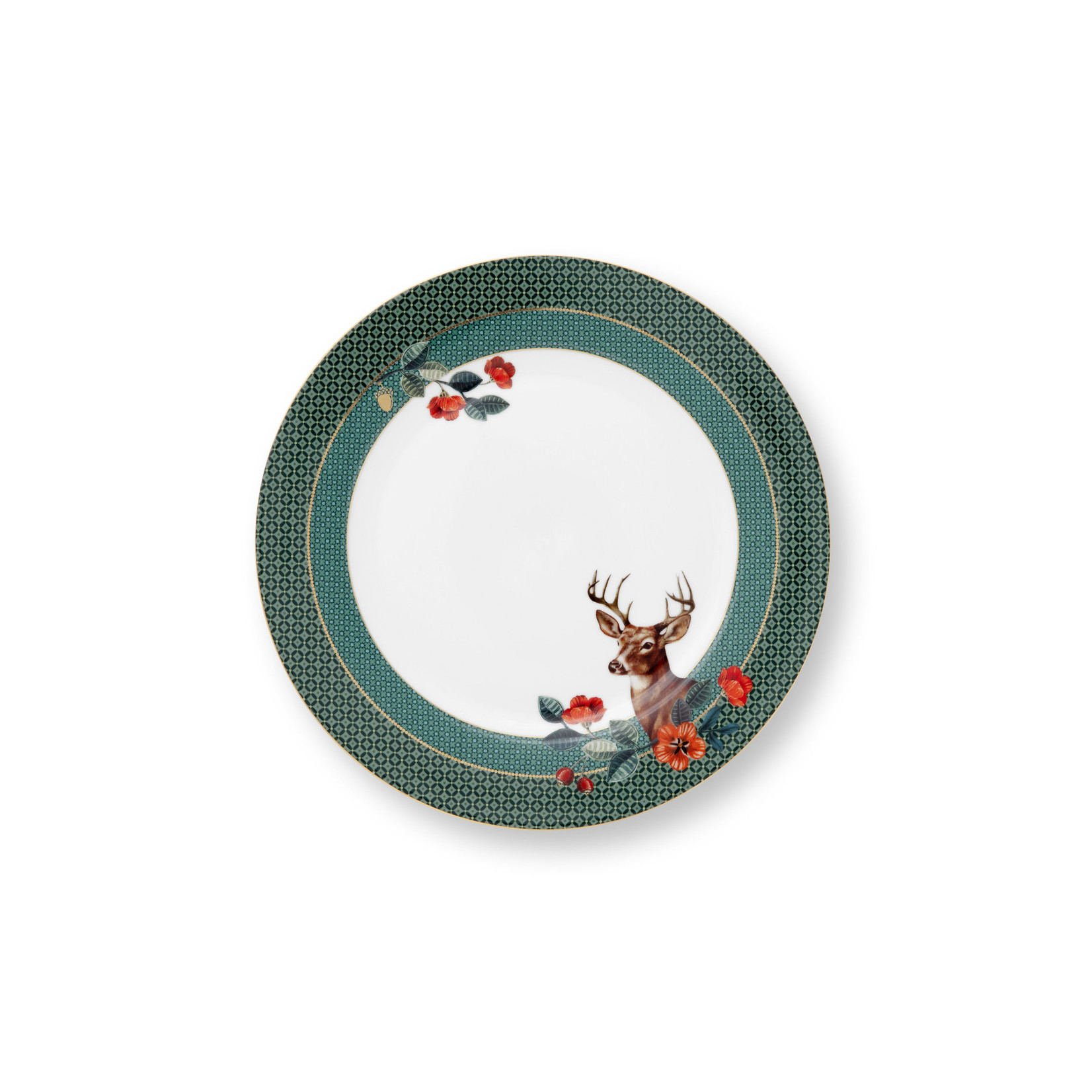 PIP Studio Plate Winter Wonderland Deer Green 26.5 cm