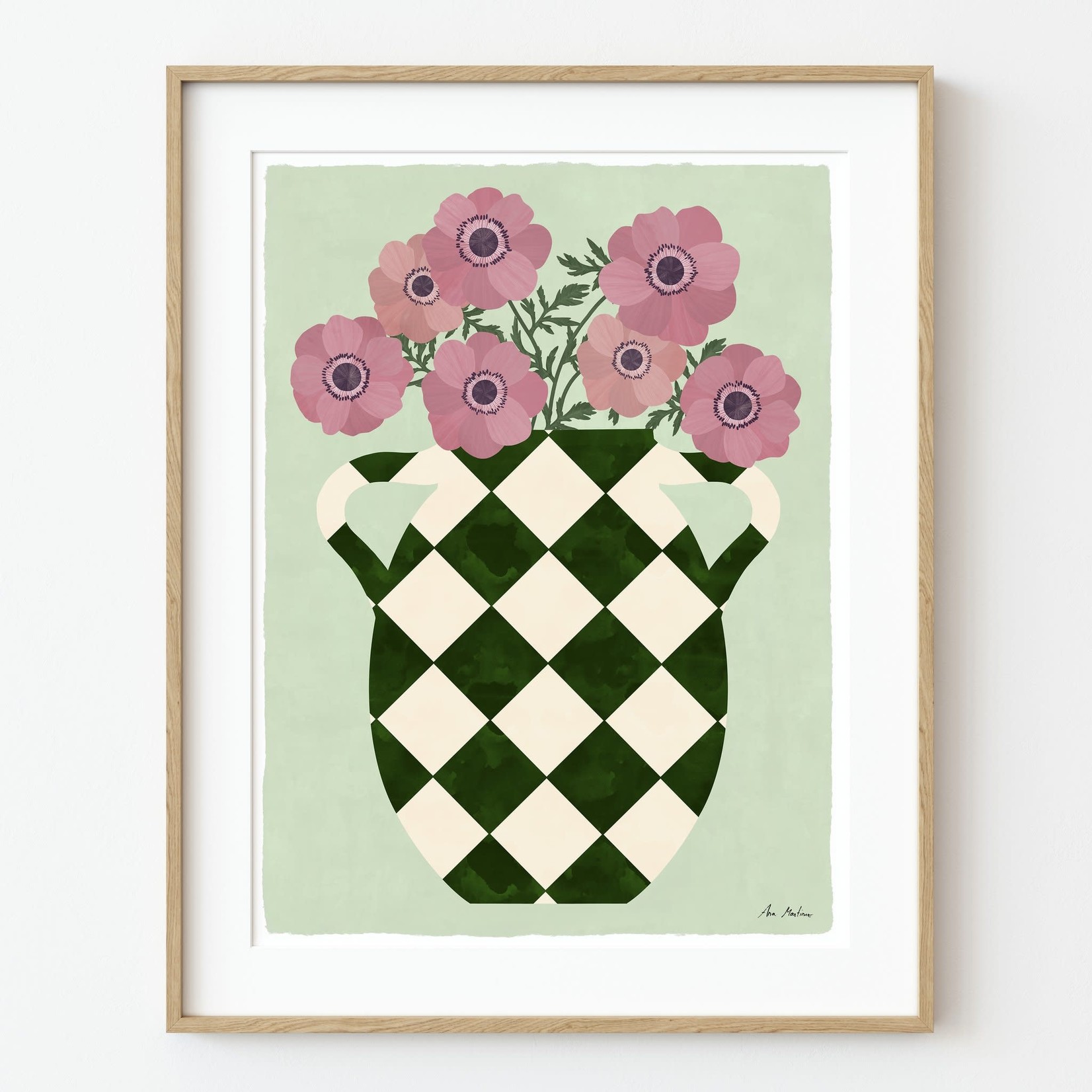 El Buen Limón Vase and anemones Art Print