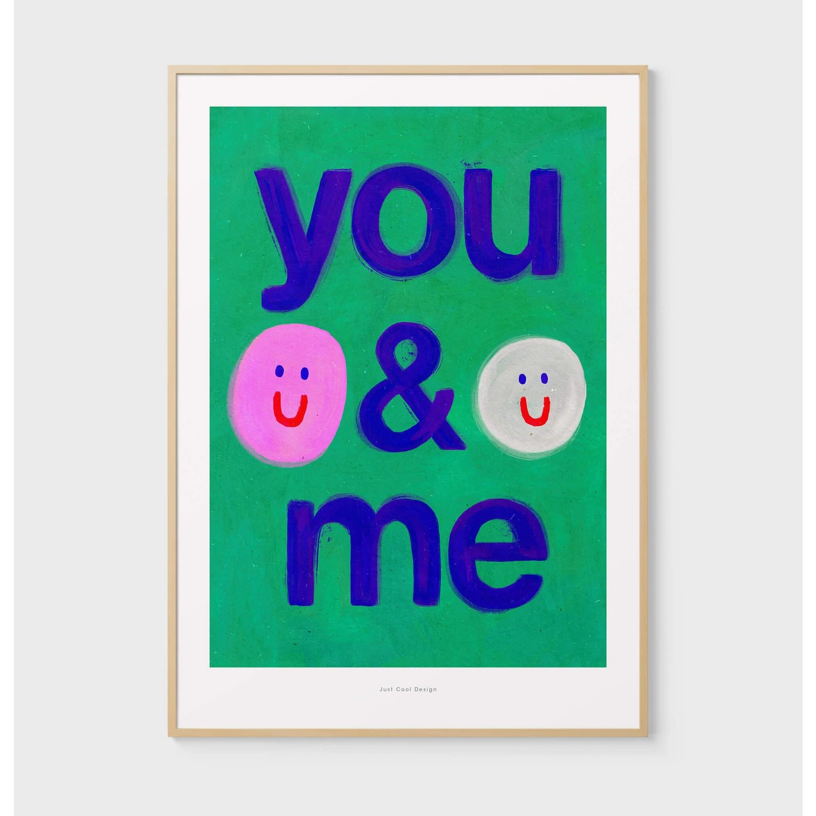 Just Cool Design A5 You & Me smiley | Illustration Poster Art Print