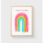 Just Cool Design A5 Pink rainbow wall art print