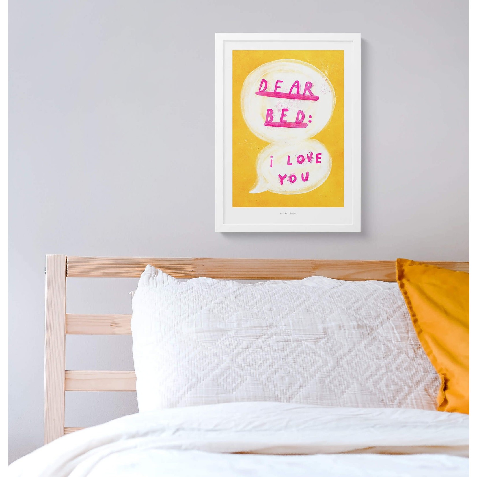 Just Cool Design A5 Dear bed, I love you | Quote Poster Art Print