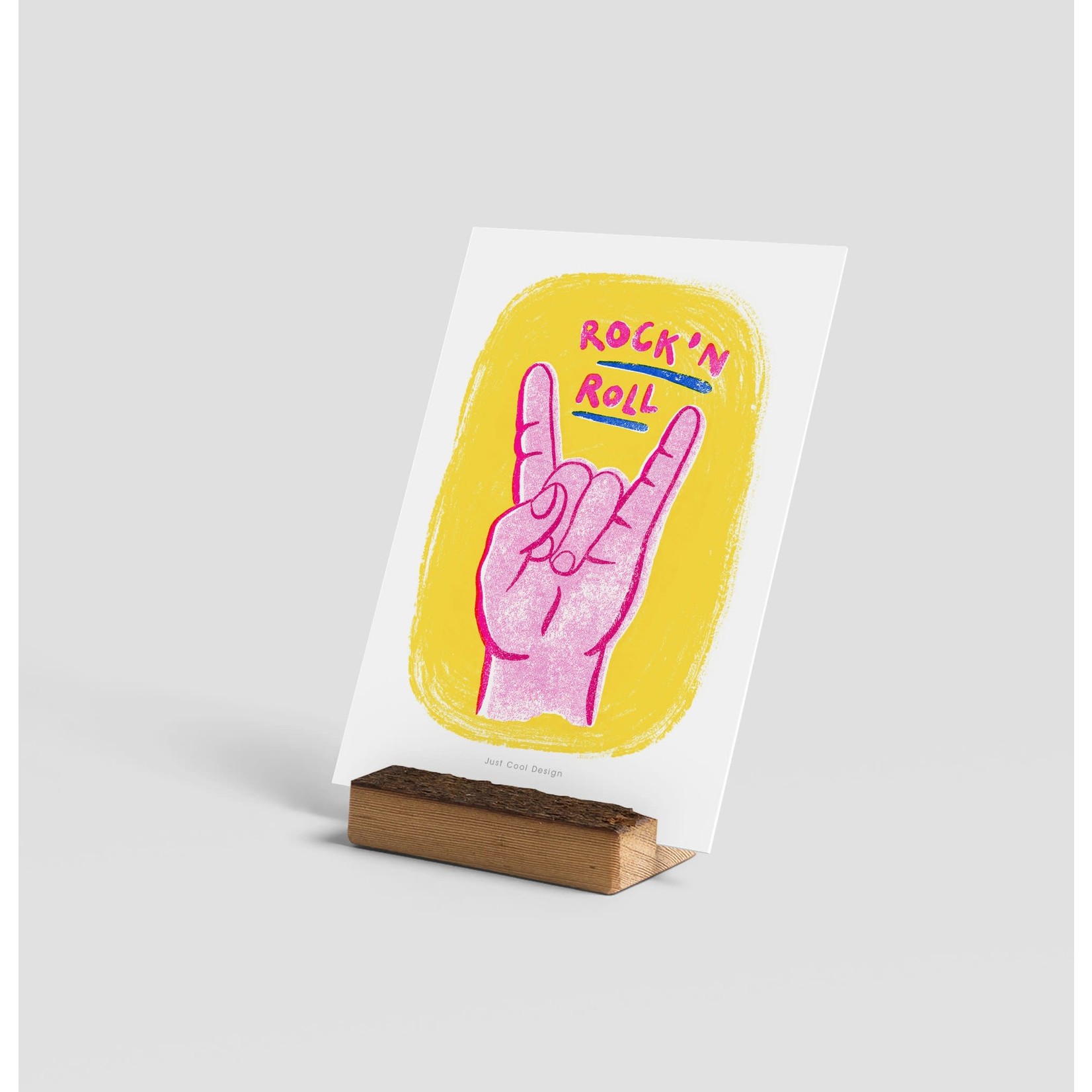 Just Cool Design Rock and Roll mini art print | Music note card