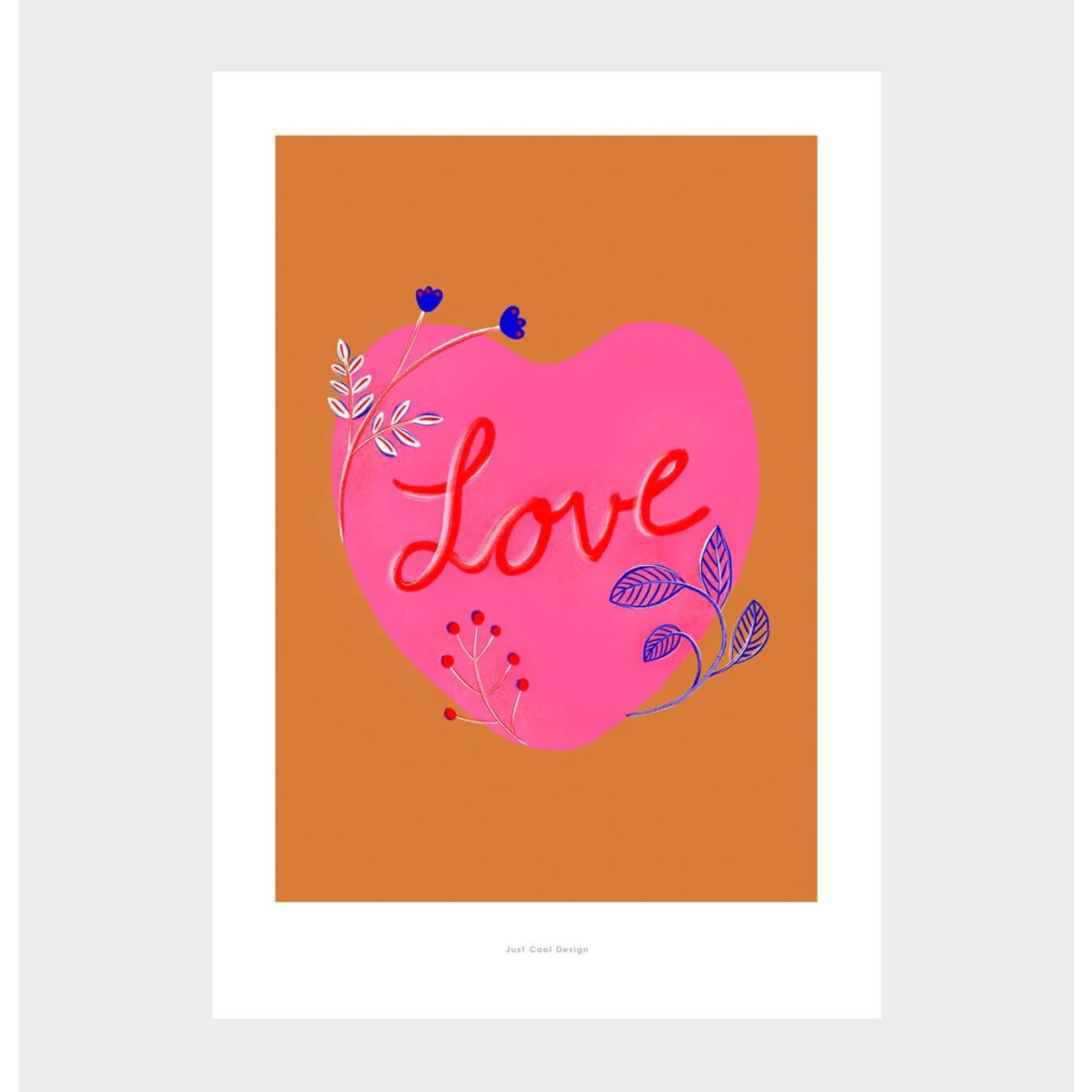 Just Cool Design Floral love wall art print