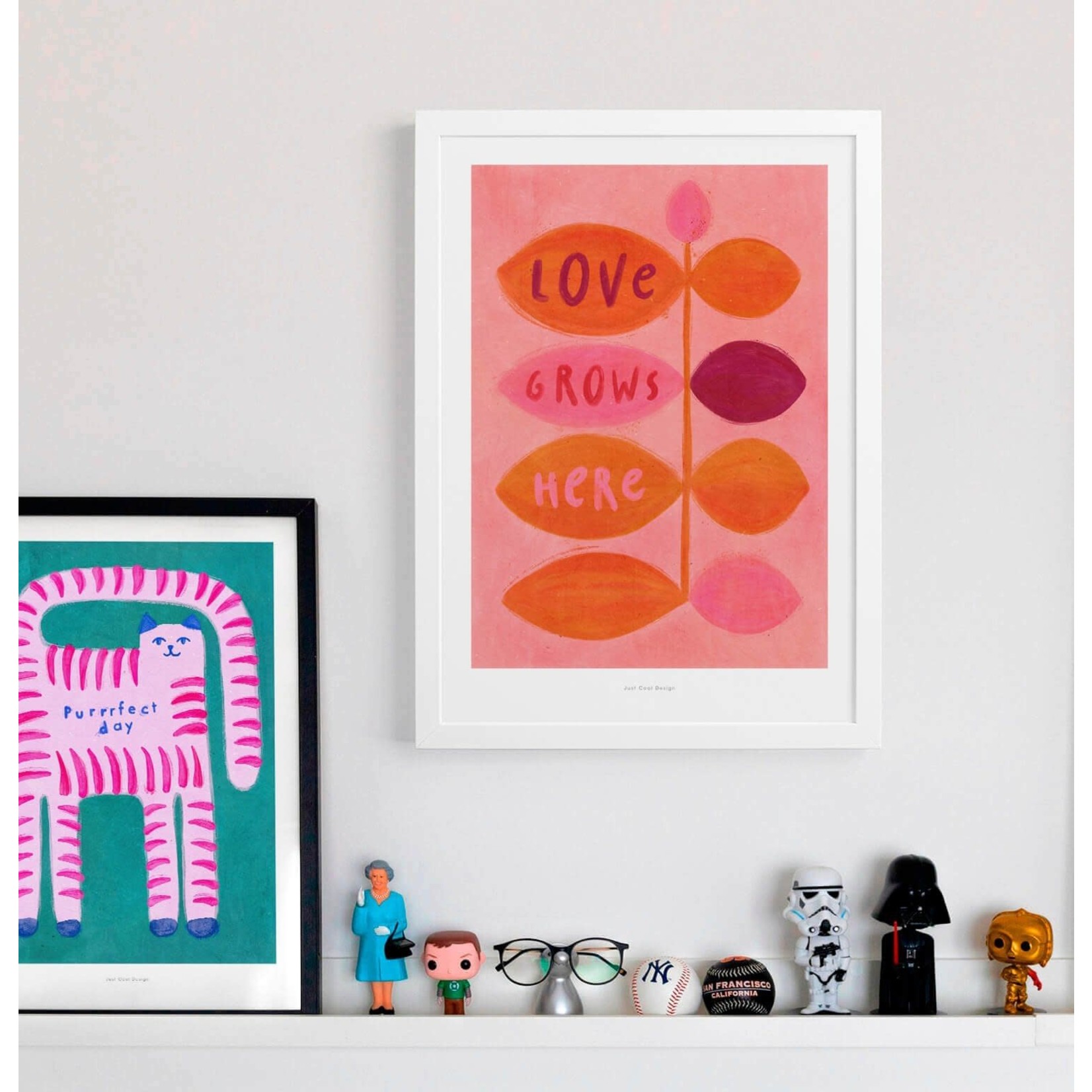 Just Cool Design Love grows here | Illustration art print poster