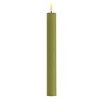 Deluxe Homeart Olive Green LED Dinner Candle D 2,2 * 24cm per stuk