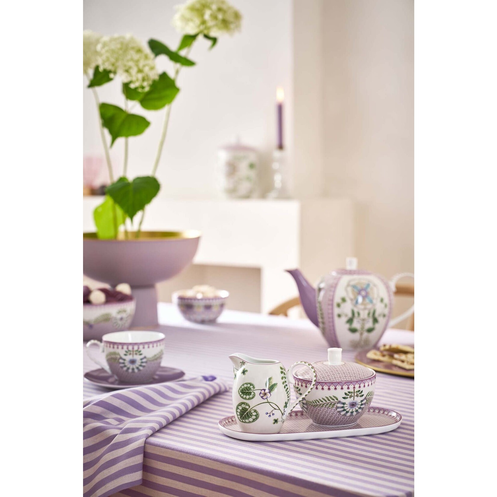 PIP Studio Sugar Bowl Lily&Lotus Tiles Lilac 300ml