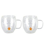 AULICA Dubbelwandige glas kerstboom gouden ster250ML per stuk!