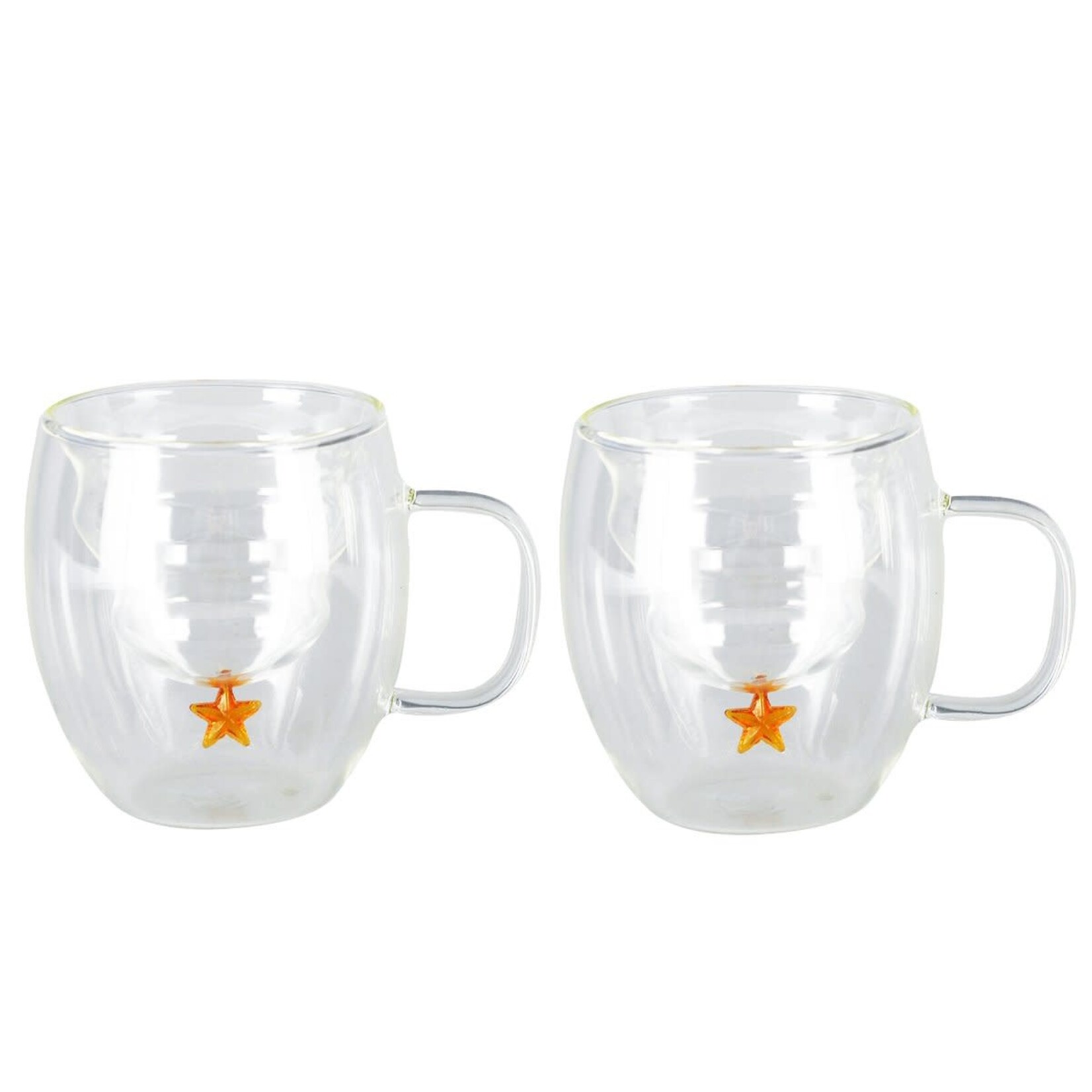 AULICA Dubbelwandige glas kerstboom gouden ster250ML per stuk!