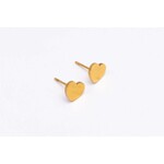 WAUW Jewellery Oorbellen stainless steel goud hartjes