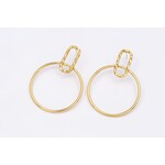 WAUW Jewellery Oorbellen stainless steel goud ring