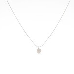 WAUW Jewellery Ketting stainless steel zilver hartje glitter