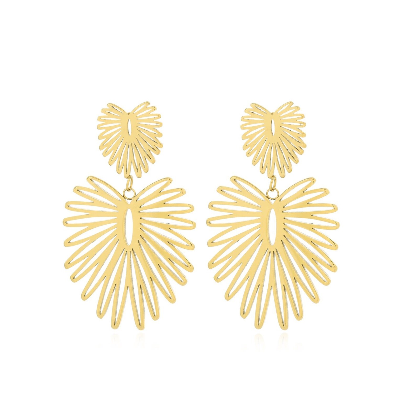 WAUW Jewellery Oorbellen stainless steel goud bloem