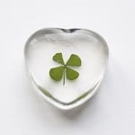 Räder Räder Glazen Hart met Klavertje Groen
