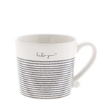 Bastion Collections Mug white/black stripes Hello You