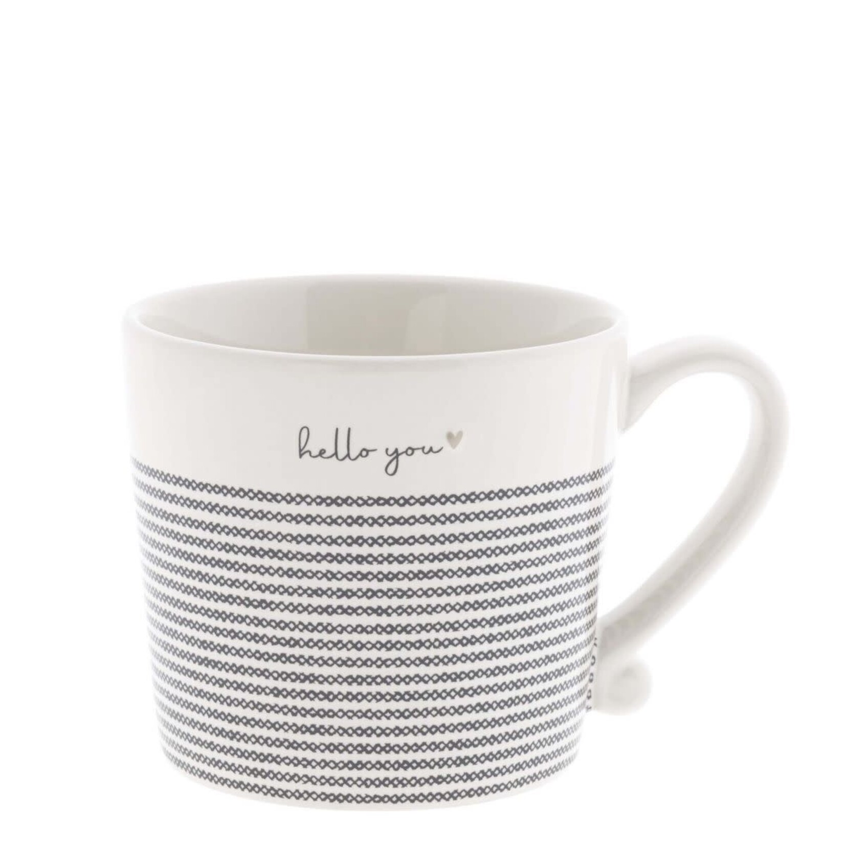 Bastion Collections Mug white/black stripes Hello You