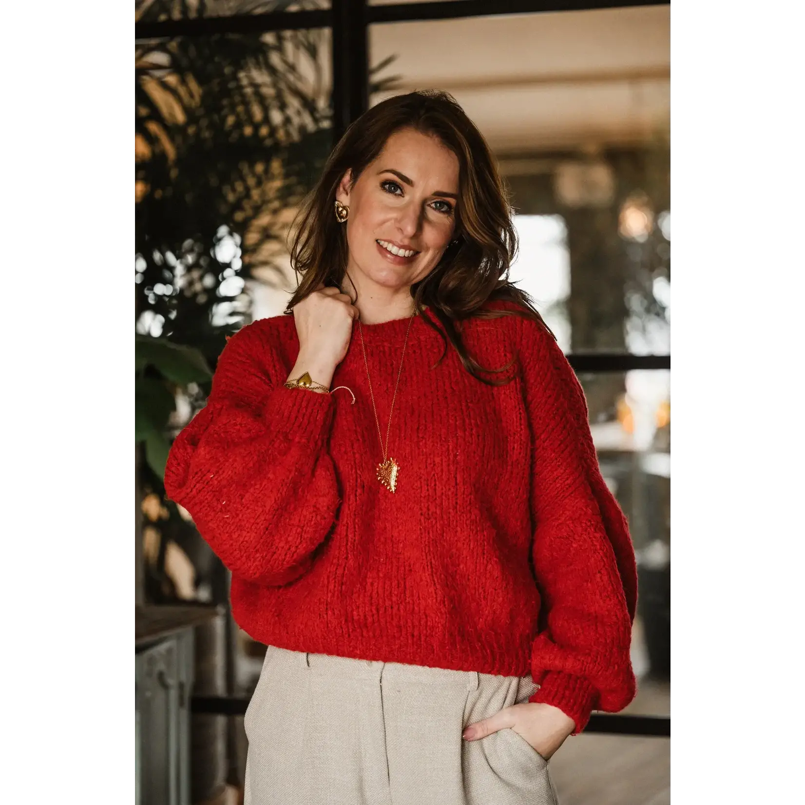 By Shir By Shir Ketting luxe big heart Goud