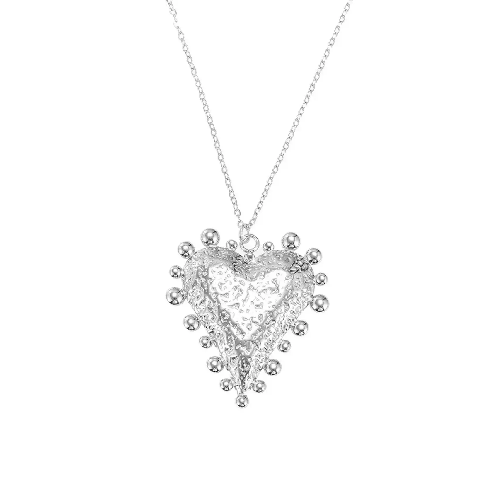 By Shir By shir ketting Groot hart Balletjes Zilver