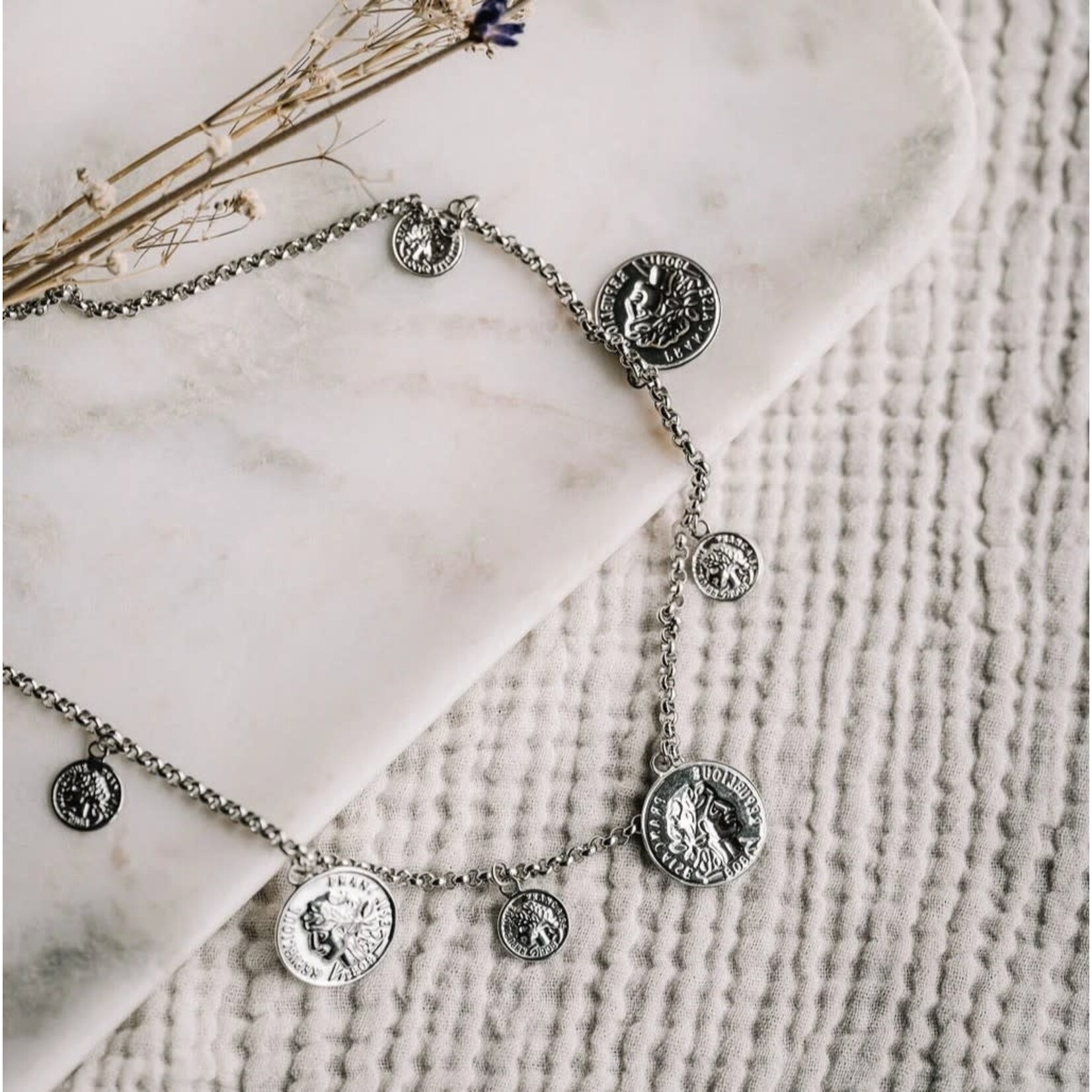 By Shir Ketting Munten kort Zilver