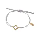 By Shir By Shir Armband silk koord grijs klaver