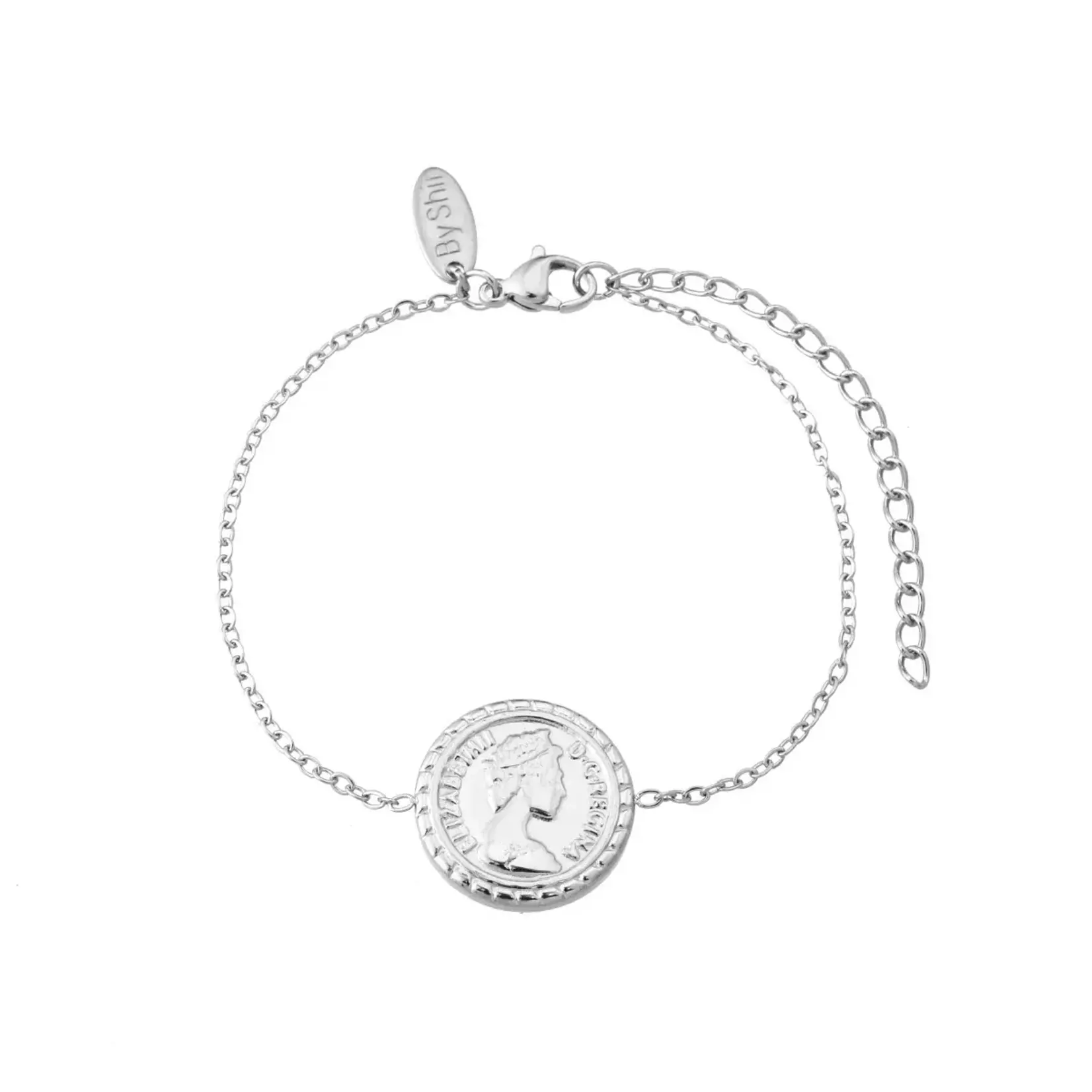 By Shir By Shir Armband edelstaal Munt Zilver van 14.99 voor