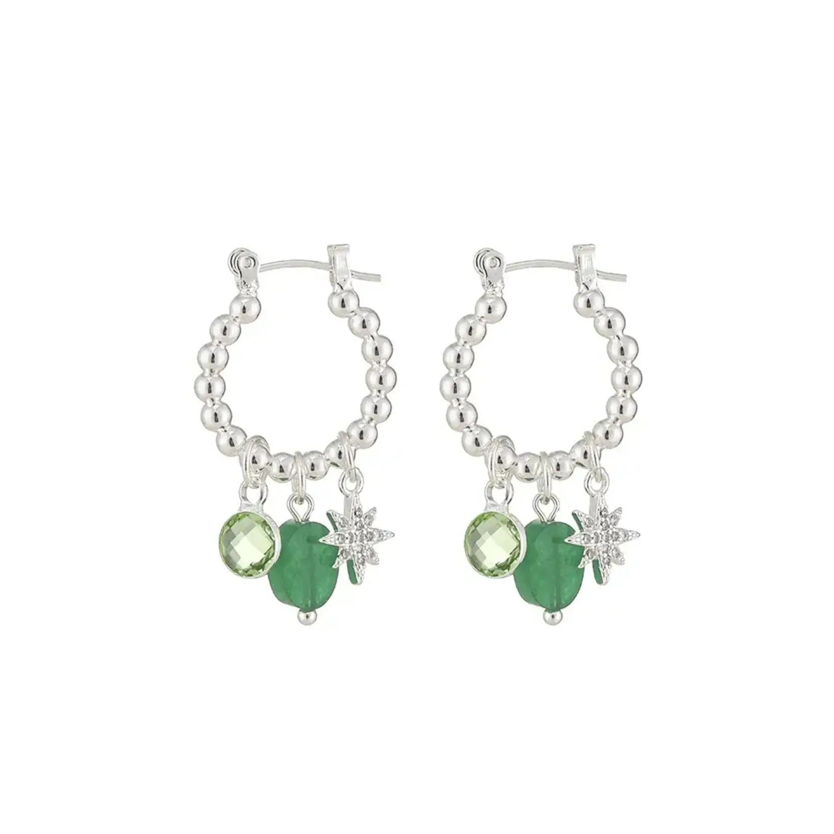 By Shir By Shir Oorbellen Luxe Mix Groen Zilver