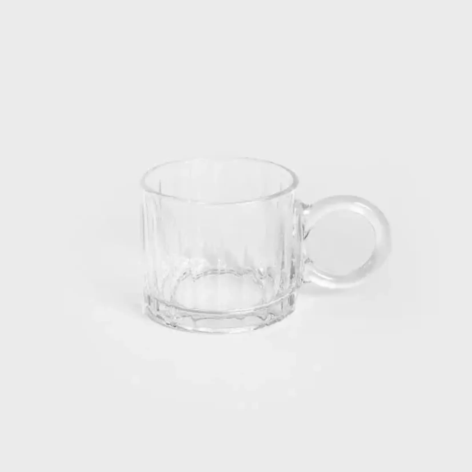 Home Sweet Home Theeglas ribbel helder glas met groot oor 300ML