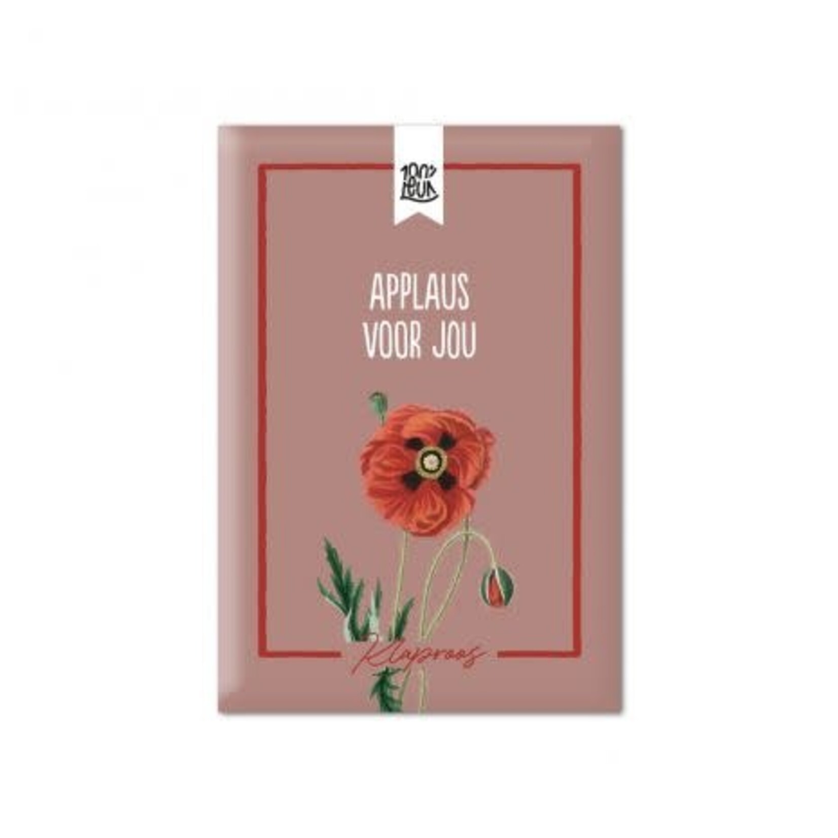 100% leuk Bloemenzaadjes - Applaus voor jou - Klaproos