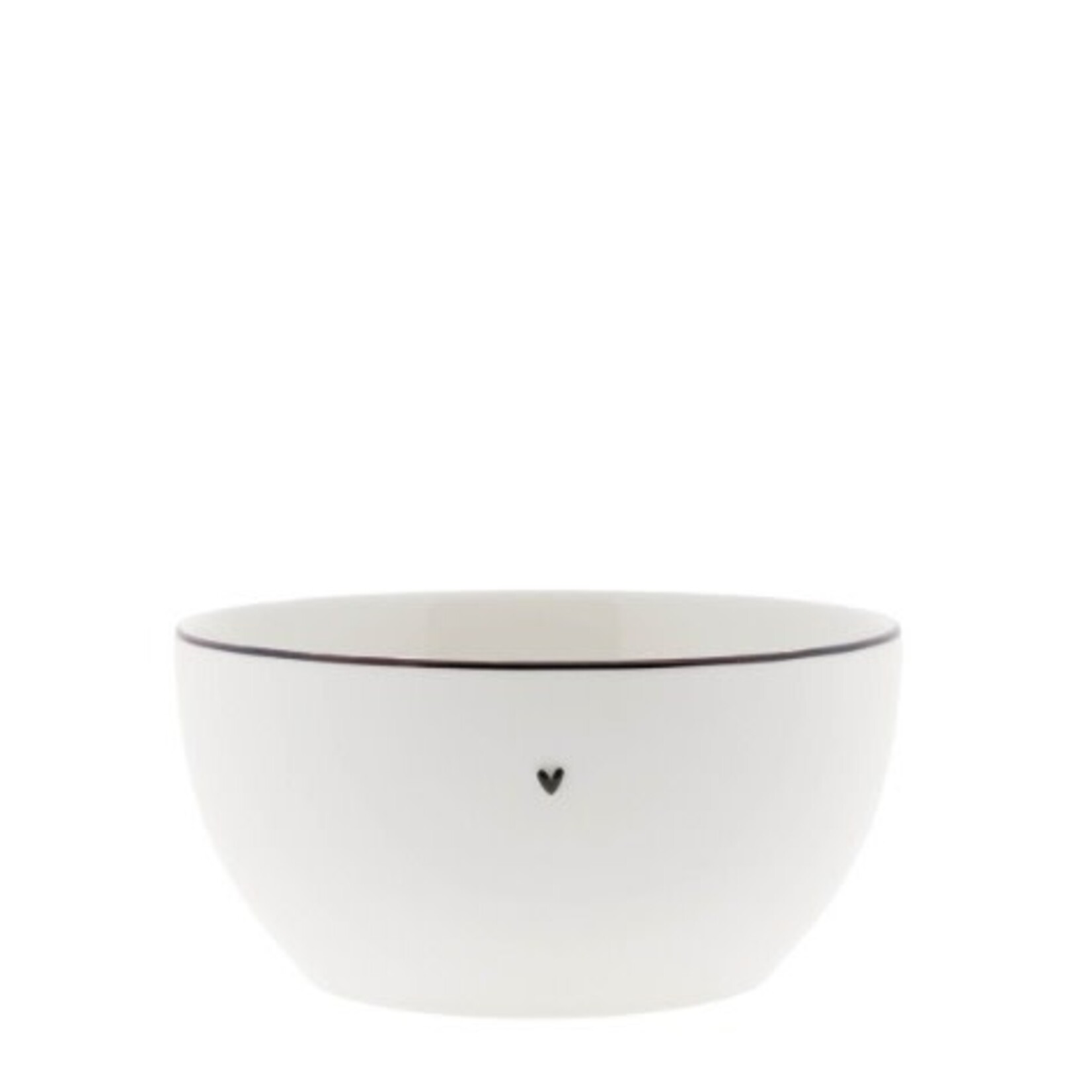 Bastion Collections Bowl White M/ edge Black 14x7 cm