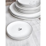 Bastion Collections Side Plate White / Watercolour Heart Black 13cm