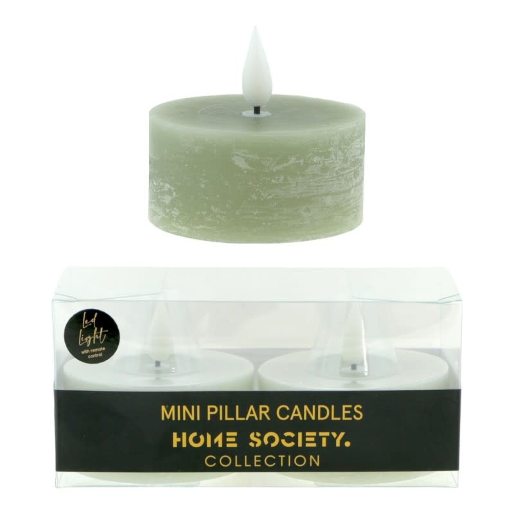 Home Society LED Kaars Mini Pillar Celadon - per stuk